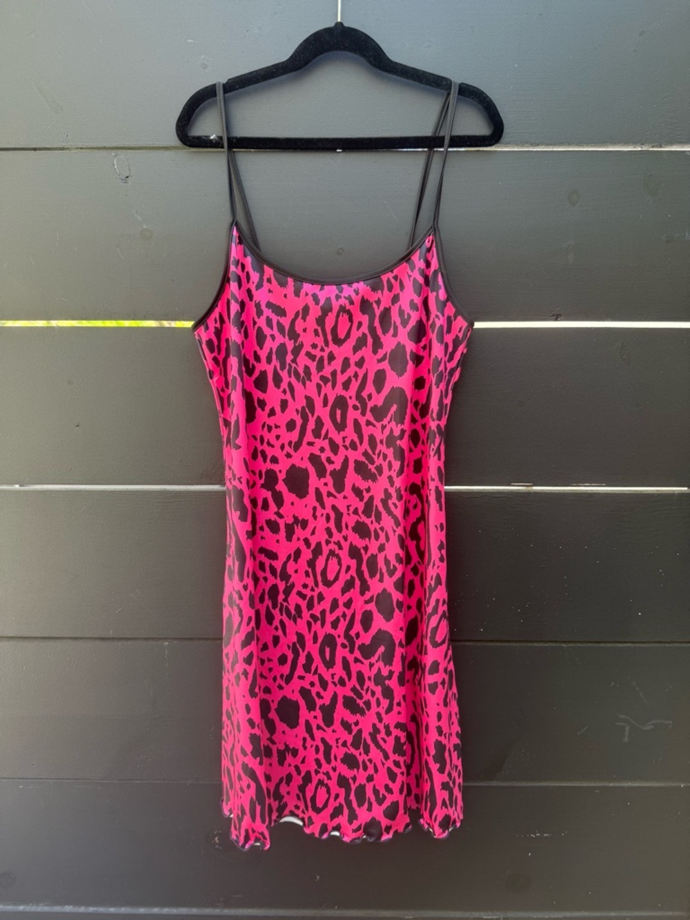 Hot Pink Leopard Print Slip Dress – Size Small | 100% Polyester | NWT